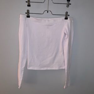 H&M white off the shoulder long sleeve T-shirt